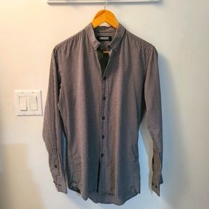 DKNY Blacklabel mens casual grey button up (small)